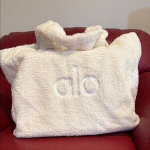 Alo White Sherpa Tote Bag